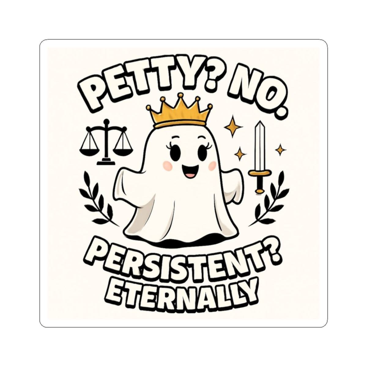 Ghostly Persistence Kiss-Cut Stickers | Fun Laptop Decals, Unique Plan ...